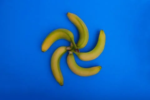 Bananas in crative swirl pattern good fruits Stock Photos