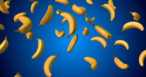 Bananas falling slow motion Video stock 88153533