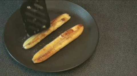 Bananas Flambe Stock Footage