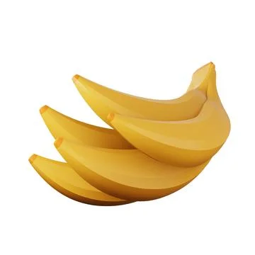 Bananas fruit high quality 3D render illustration for food delivery app and Stock Illustration