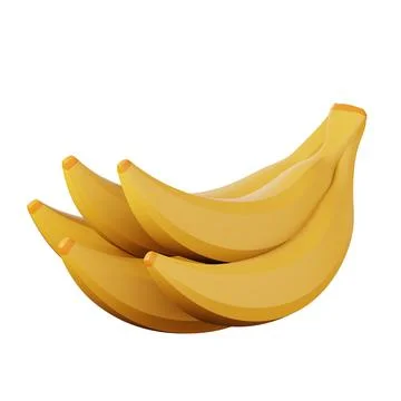 Bananas fruit high quality 3D render illustration for food delivery app and Stock Illustration