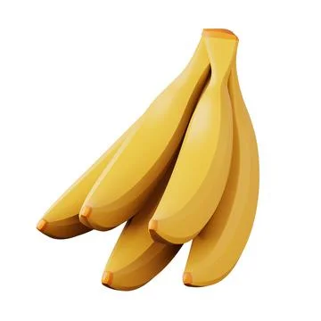 Bananas fruit high quality 3D render illustration for food delivery app and Stock Illustration