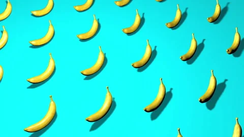 Bananas fruit pattern collage tropical pop art background animation 3d	 Video stock 143979392