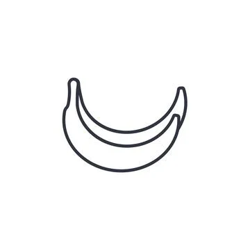Bananas line icon isolated vector イラスト素材