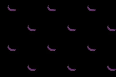 Bananas Painted Violet Color Pattern on Black Background. Conceptual Backgr.. Stock Illustration