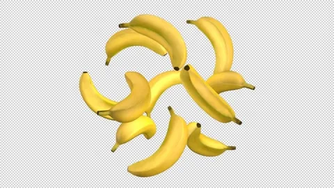 Bananas rotate in transparent background 動画素材 148391766