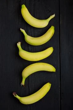 Bananas in a row Stock Photos