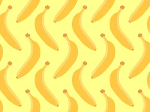 Bananas seamless pattern. Ripe yellow bananas in flat style. Design for print Stock Illustration