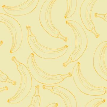 Bananas seamless pattern. Vector illustration of a banana seamless pattern. H Stock Illustration
