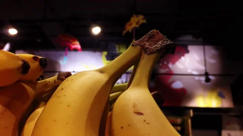Bananas on the shelves Stock Footage 67485740
