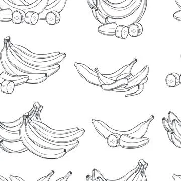 Bananas. Vector pattern. Stock Illustration