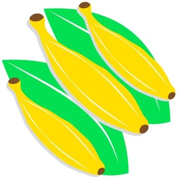 Bananas on white background Stock Illustration