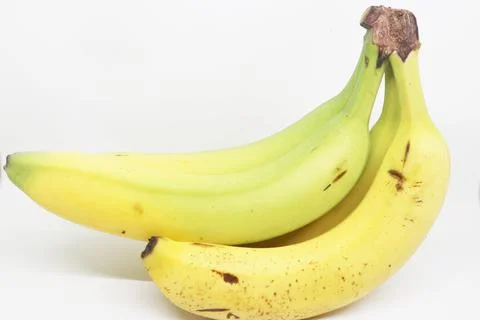 Bananas on a White Background Stock-Fotos