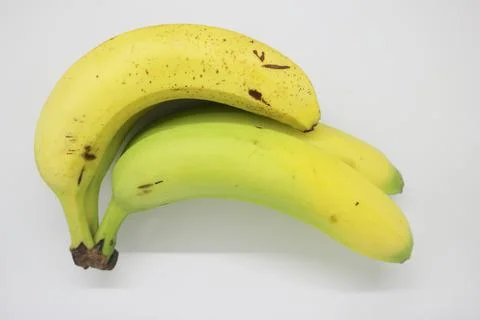 Bananas on a White Background Stock-Fotos