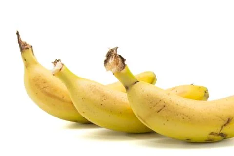 Bananas on a white Stock Photos