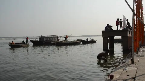 Banaras ghat Stock Footage 46042793