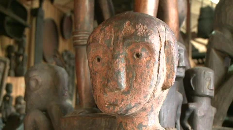 Banaue Ifugao wooden carving 8  Stock Footage