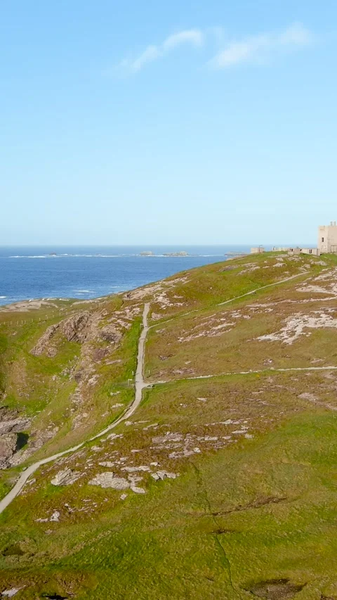 Banbas Crown aerial vertical view, Malin Head, Wild Atlantic Way. Co. Donegal 스톡 동영상 312182584