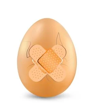 Band-aid on a broken egg Stock Illustration