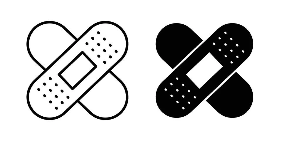 Band aid icon set. Vector EPS 10 Stock Illustration