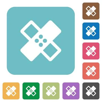 Band aid rounded square flat icons イラスト素材