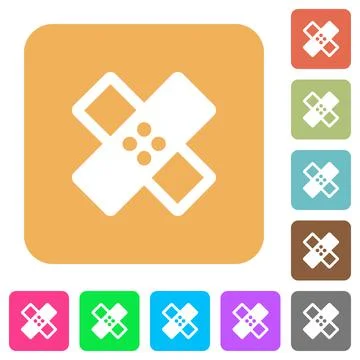 Band aid rounded square flat icons Stock Illustration