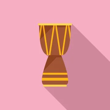 Band drum icon flat vector. Snare roll Stock Illustration