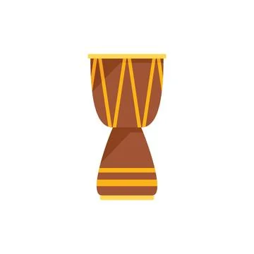 Band drum icon flat vector. Snare roll Stock Illustration