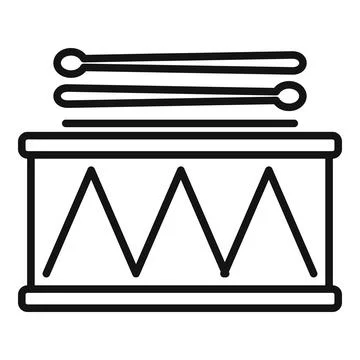 Band drum icon outline vector. Snare roll Stock Illustration