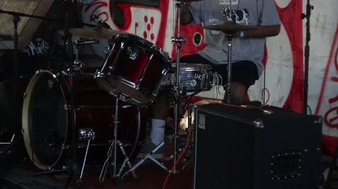 Band drummer is making beats Stock Footage 54082295