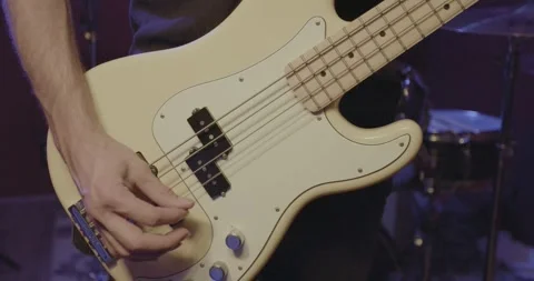 Band Instruments - bass player Stock Footage 249348812