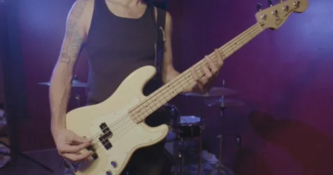 Band Instruments - bassist Stock Footage 249348515