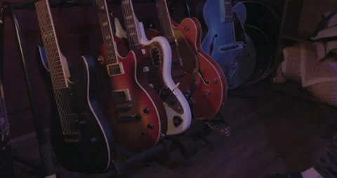 Band Instruments - guitar Stock Footage 249348269