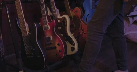 Band Instruments - guitars Stock Footage 249347831