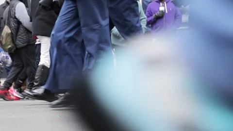 Band members marching in a parade Video stock 133097824