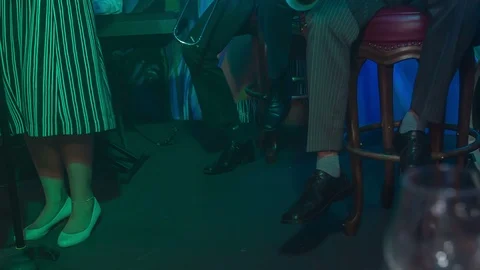 Band is performing at this bar and playing some great music Stock Footage 112189175