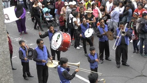 Band Plays during Easter Procession Video stock 75010704