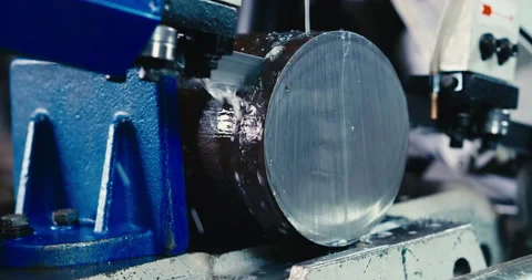 Band saw cutting tool automatic feed steel bar, high performance cut-off machine Stock Footage 167554655