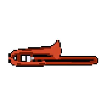 Band trombone pixel art vector illustration Stock Illustration
