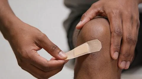 Bandage first aid getting help on the injury take care Фото