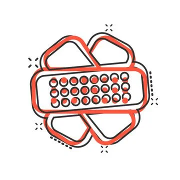 Bandage icon in comic style. Plaster cartoon vector illustration on white iso Stock Illustration
