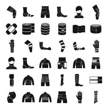 Bandage icons set simple vector. First aid Illustrazione stock