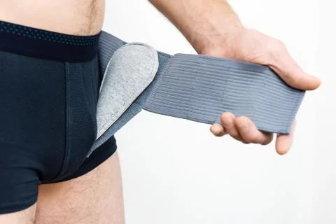 Bandage inguinal hernia. Stock Photos