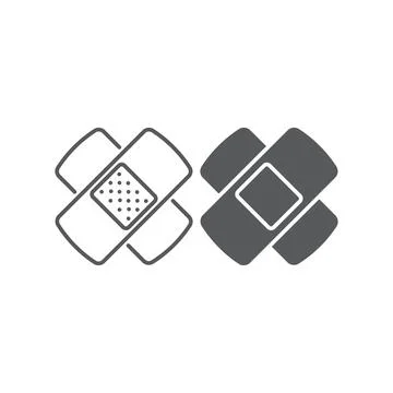 Bandage plaster, adhesive. Vector icon outline template Stock Illustration