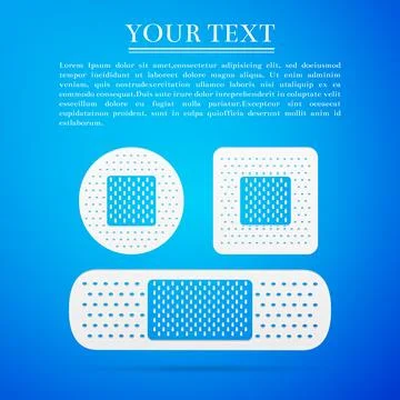 Bandage plaster flat icon on blue background. Vector Illustration Stock Illustration