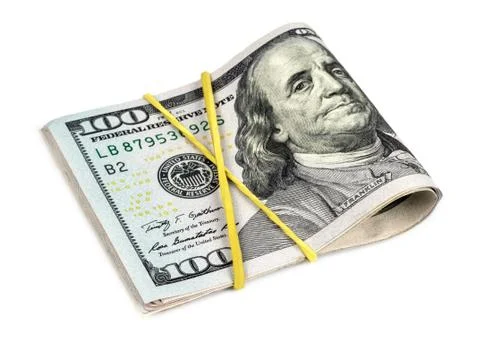 Bandaged dollars on a white background Foto stock
