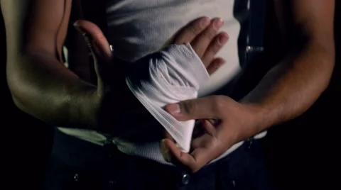 Bandaged on Wounded Hand Stock-Footage 40428910