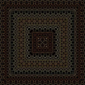 Bandanna with gold pattern. 스톡 일러스트