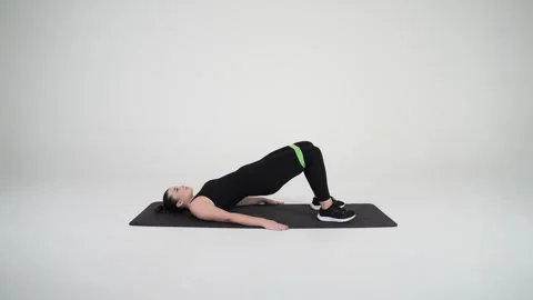 Banded Glute Bridge Stock Footage 314192437