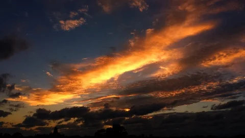 Banded Sunset Time Lapse (4K-plus, 25fps) Stock Footage 97400756
